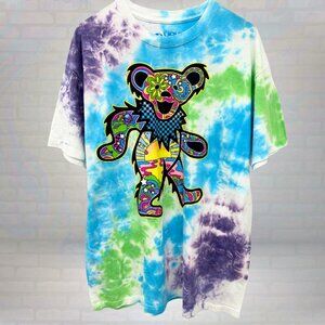 Retro Grateful Dead Dancing Bear Tie Dye T-Shirt Size Large